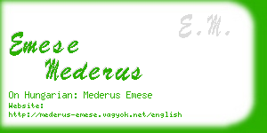 emese mederus business card